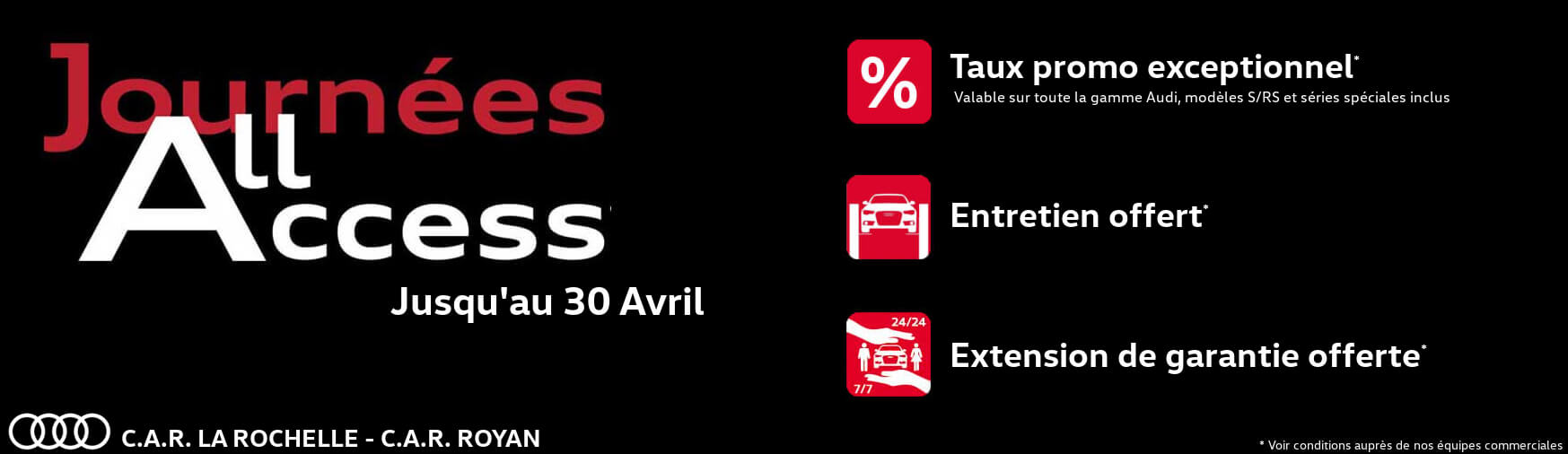 Journées Audi All Access jusqu’au 30 Avril 2018